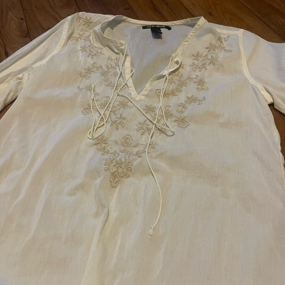 Lucky Brand Embroided Long Sleeve tunic size Small - Picture 4 of 5